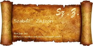 Szabó Zajzon névjegykártya